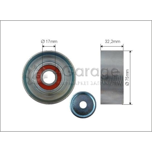 CAFFARO 42700 Натяжной ролик поликлиновой ремень