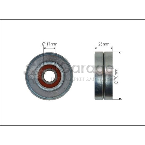 CAFFARO 500125 Натяжной ролик поликлиновой ремень