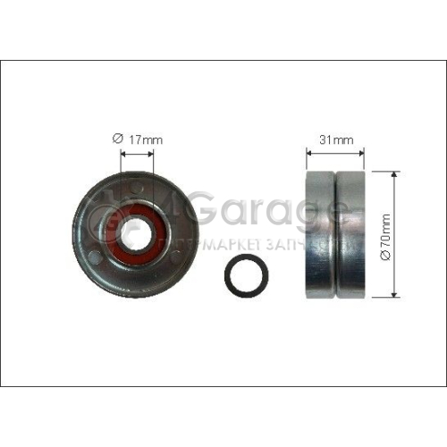 CAFFARO 500155 Натяжной ролик поликлиновой ремень