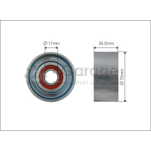 CAFFARO 500465 Натяжной ролик поликлиновой ремень