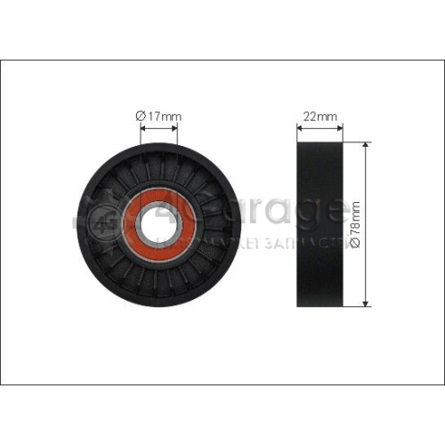 CAFFARO 21387 Натяжной ролик поликлиновой ремень