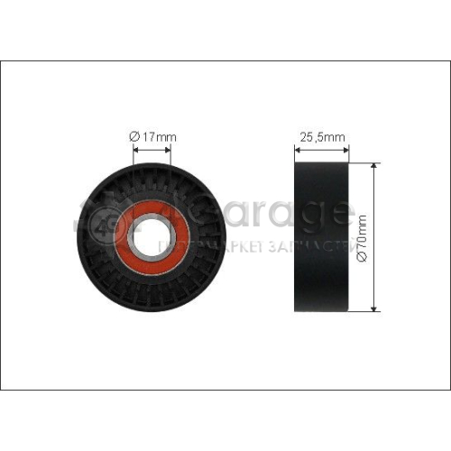 CAFFARO 500192 Натяжной ролик поликлиновой ремень