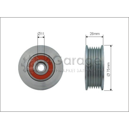 CAFFARO 500209 Натяжной ролик поликлиновой ремень
