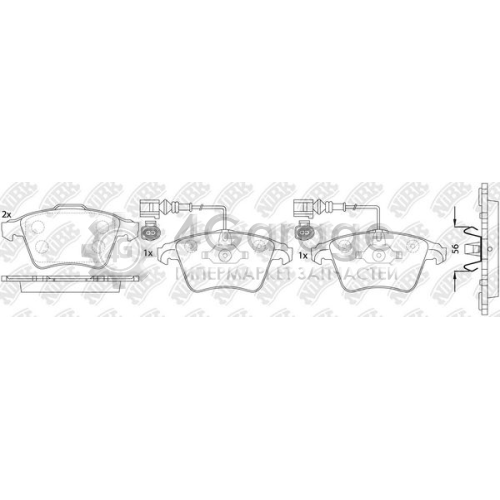 NiBK PN0353W Комплект тормозных колодок дисковый тормоз