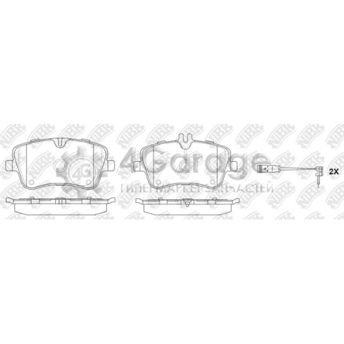 NiBK PN0199W Комплект тормозных колодок дисковый тормоз