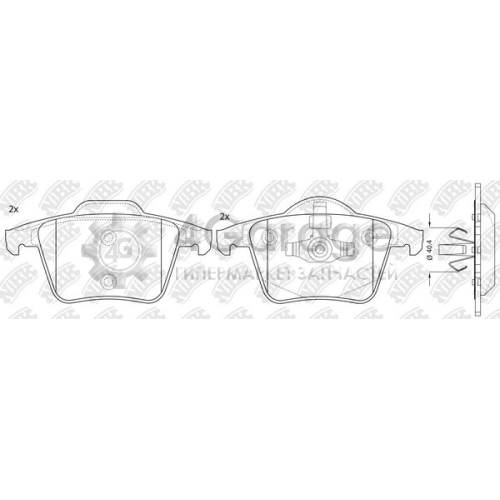 NiBK PN0358 Комплект тормозных колодок дисковый тормоз