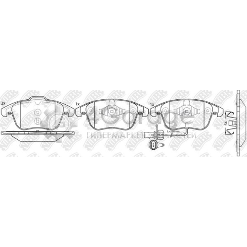 NiBK PN0398W Комплект тормозных колодок дисковый тормоз