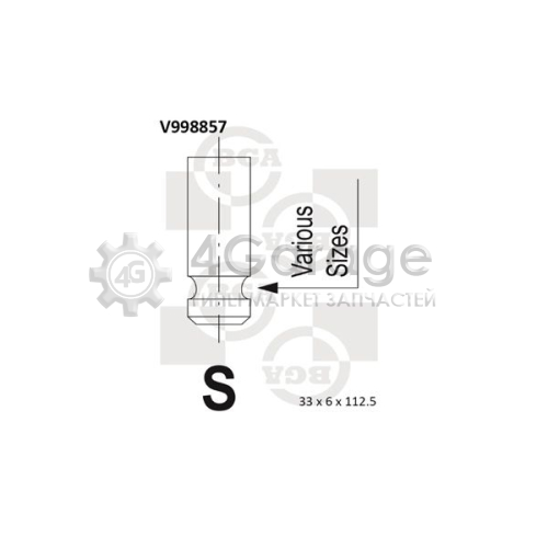 BGA V998857 Впускной клапан
