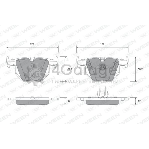 WEEN 1512658 Комплект тормозных колодок дисковый тормоз в Красноярске