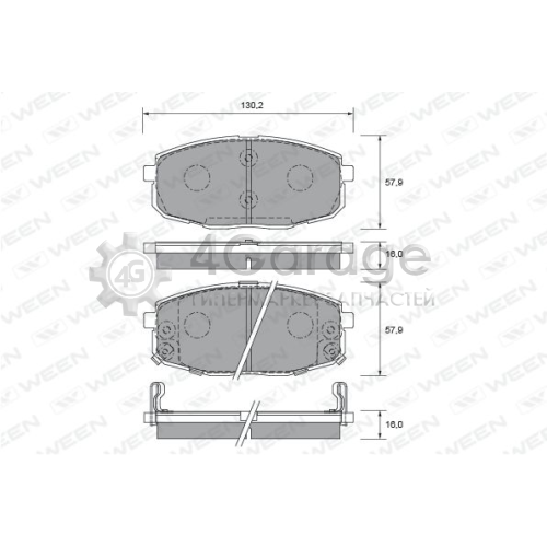 WEEN 1512582 Комплект тормозных колодок дисковый тормоз в Красноярске