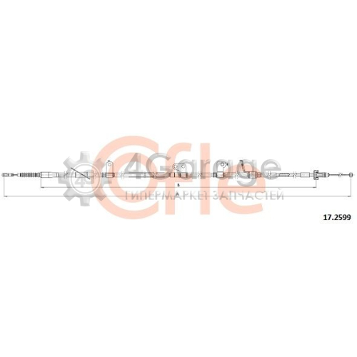 COFLE 172599 Тросик cтояночный тормоз