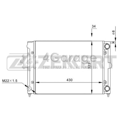 Радиатор охлаждение двигателя ZEKKERT MK1029 в Москве