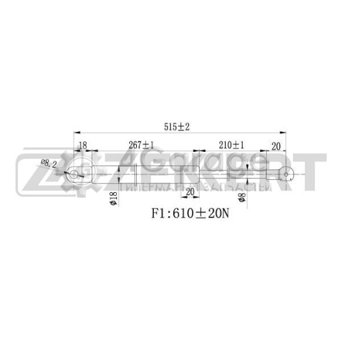 ZEKKERT GF1167 Газовая пружина крышка багажник