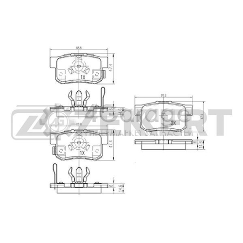 ZEKKERT BS1258 Комплект тормозных колодок дисковый тормоз в Красноярске
