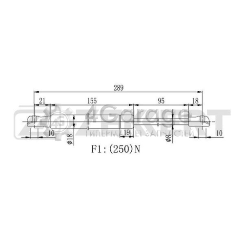 ZEKKERT GF2363 Газовая пружина заднее стекло