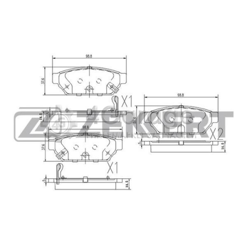 Комплект тормозных колодок дисковый тормоз ZEKKERT BS2535 в Ростове-на-Дону