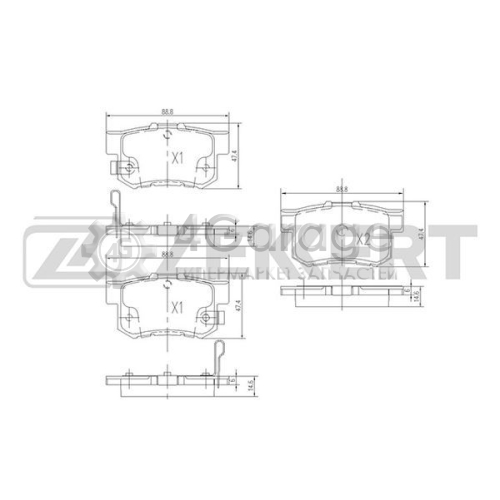 Комплект тормозных колодок дисковый тормоз ZEKKERT BS1713 в Нижнем Новгороде