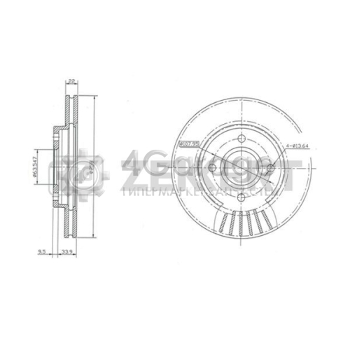 ZEKKERT BS5222 Тормозной диск в Красноярске