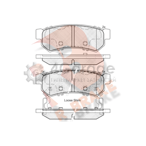 R BRAKE RB2058203 Комплект тормозных колодок дисковый тормоз