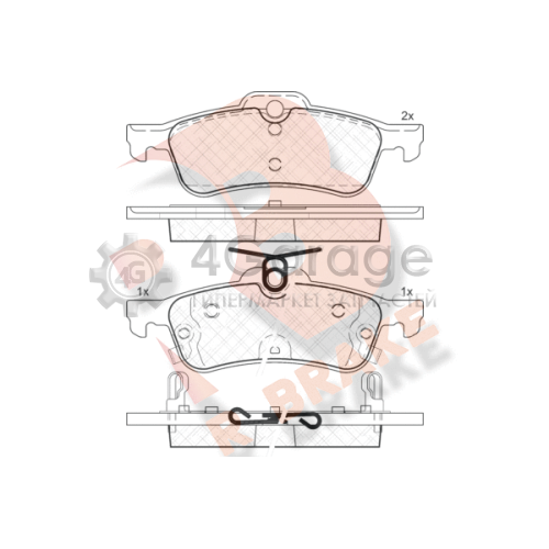 R BRAKE RB2101 Комплект тормозных колодок дисковый тормоз