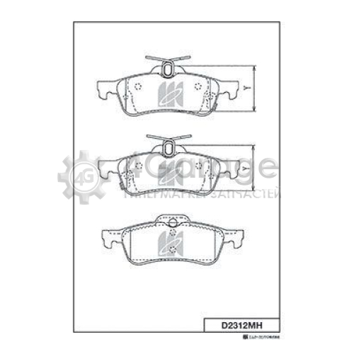 MK Kashiyama D2312MH Комплект тормозных колодок дисковый тормоз