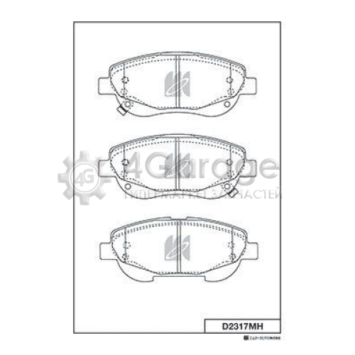 MK Kashiyama D2317MH Комплект тормозных колодок дисковый тормоз
