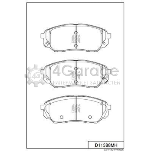 MK Kashiyama D11388MH Комплект тормозных колодок дисковый тормоз