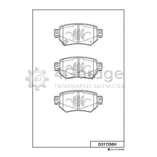 MK Kashiyama D3172MH Комплект тормозных колодок дисковый тормоз