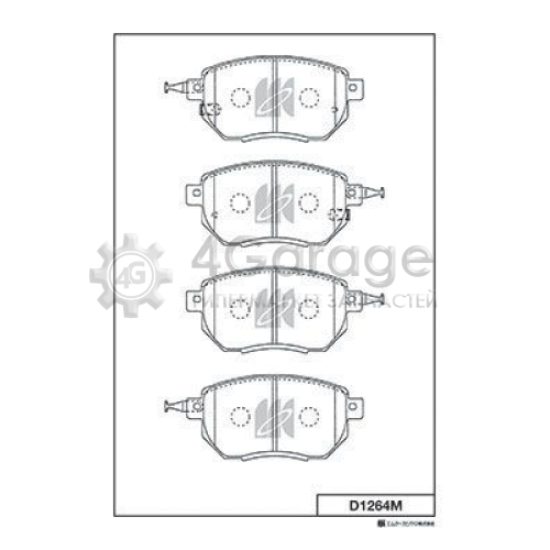 MK Kashiyama D1264M Комплект тормозных колодок дисковый тормоз