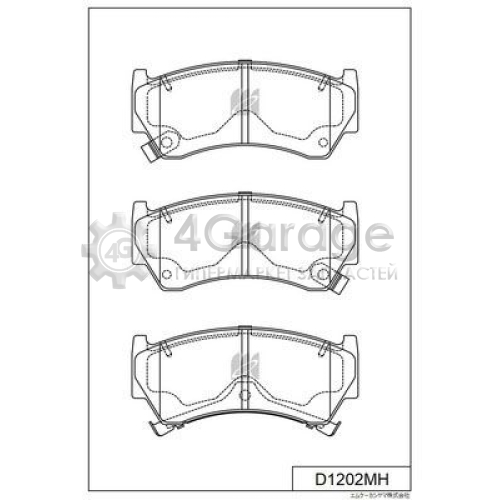 MK Kashiyama D1202MH Комплект тормозных колодок дисковый тормоз