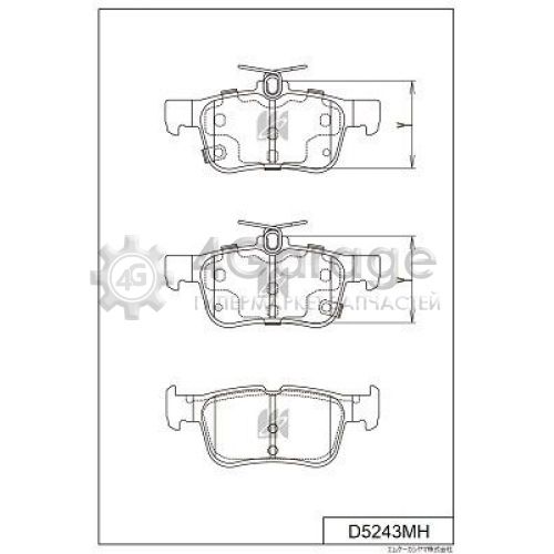 MK Kashiyama D5243MH Комплект тормозных колодок дисковый тормоз