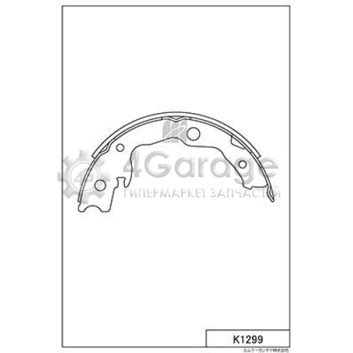 MK Kashiyama K1299 Комплект тормозных колодок стояночная тормозная система