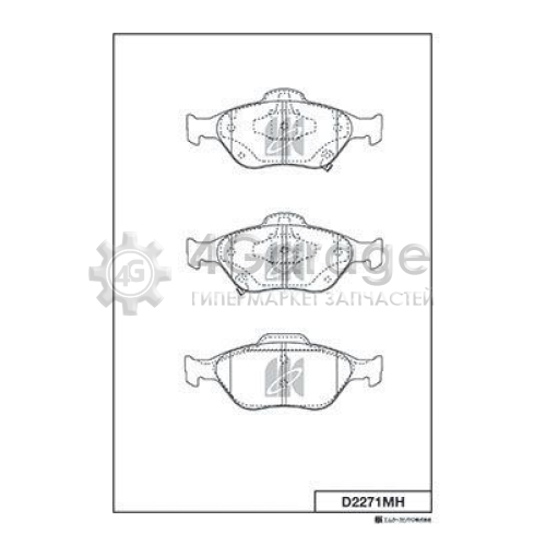 MK Kashiyama D2271MH Комплект тормозных колодок дисковый тормоз