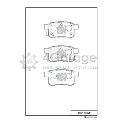 MK Kashiyama D5162M Комплект тормозных колодок дисковый тормоз