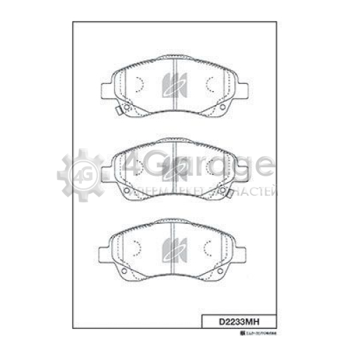 MK Kashiyama D2233MH Комплект тормозных колодок дисковый тормоз