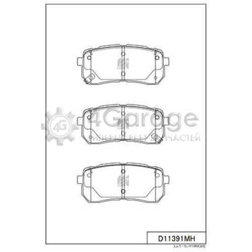 MK Kashiyama D11391MH Комплект тормозных колодок дисковый тормоз