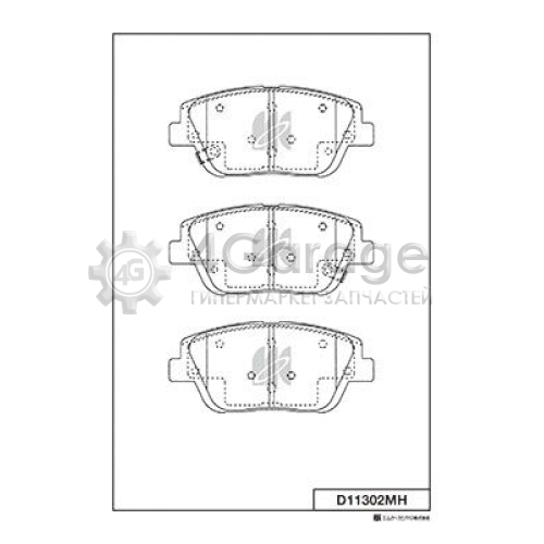 MK Kashiyama D11302MH Комплект тормозных колодок дисковый тормоз