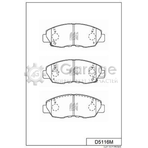 MK Kashiyama D5116M Комплект тормозных колодок дисковый тормоз