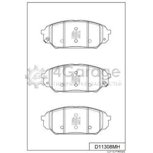 MK Kashiyama D11308MH Комплект тормозных колодок дисковый тормоз