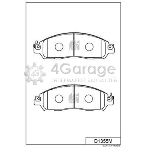 MK Kashiyama D1355M Комплект тормозных колодок дисковый тормоз