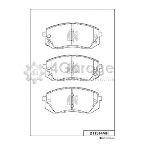 MK Kashiyama D11314MH Комплект тормозных колодок дисковый тормоз