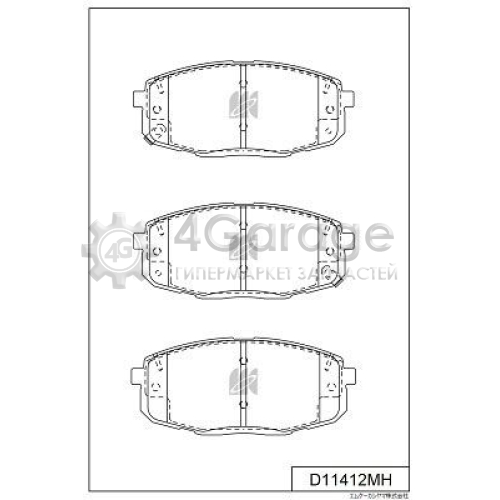 MK Kashiyama D11412MH Комплект тормозных колодок дисковый тормоз