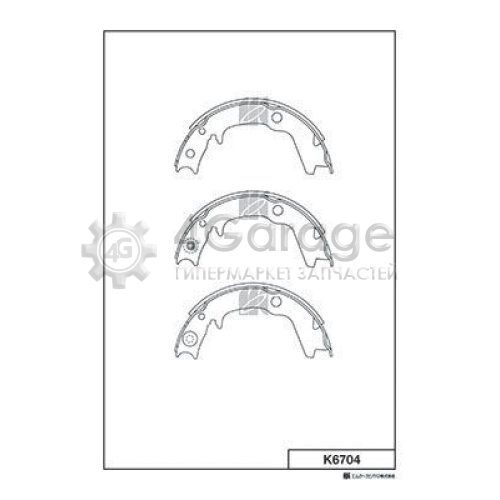MK Kashiyama K6704 Комплект тормозных колодок стояночная тормозная система