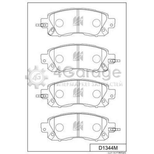 MK Kashiyama D1344M Комплект тормозных колодок дисковый тормоз