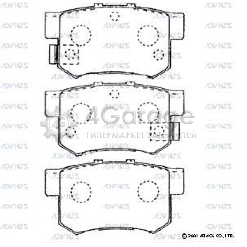 ADVICS SN419P Комплект тормозных колодок дисковый тормоз