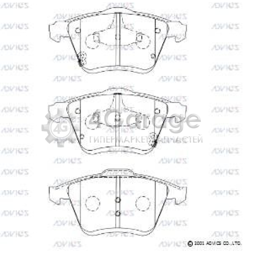 ADVICS SN944P Комплект тормозных колодок дисковый тормоз