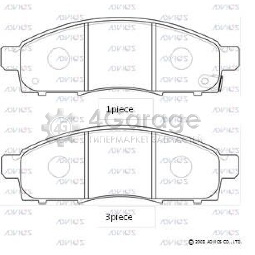 ADVICS SN959P Комплект тормозных колодок дисковый тормоз