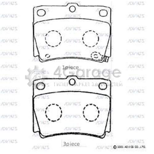 ADVICS D2N022 Комплект тормозных колодок дисковый тормоз