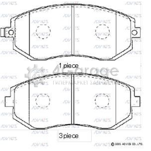 ADVICS SN915P Комплект тормозных колодок дисковый тормоз