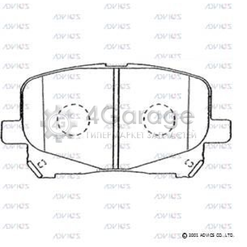 ADVICS SN877 Комплект тормозных колодок дисковый тормоз